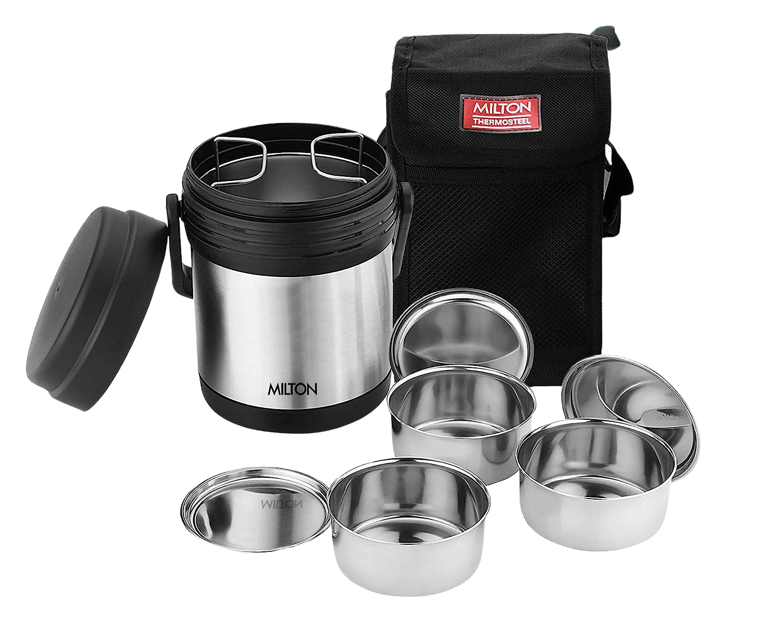 Milton Thermosteel Hot Meal 3 Lunch Box 3 Containers Vacuum