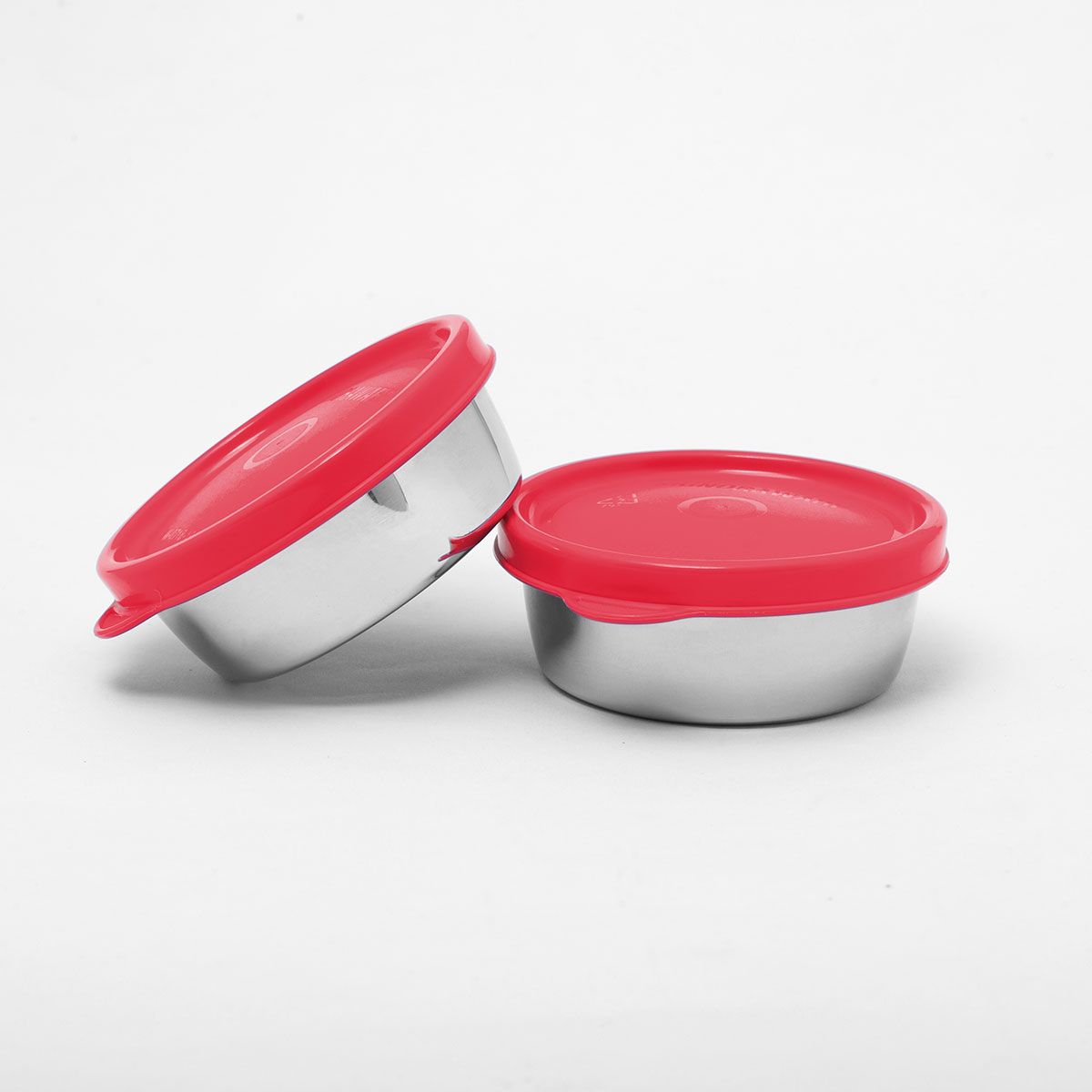 Signoraware Stainless Steel Mini Mate Container with Silicon Leakproof Airtight Lid, 60 ml Each, Set of 2 X 2 Sets (4 Pcs) - Premium Leak Proof Containers from Signoraware - Just Rs. 425! Shop now at Surana Sons