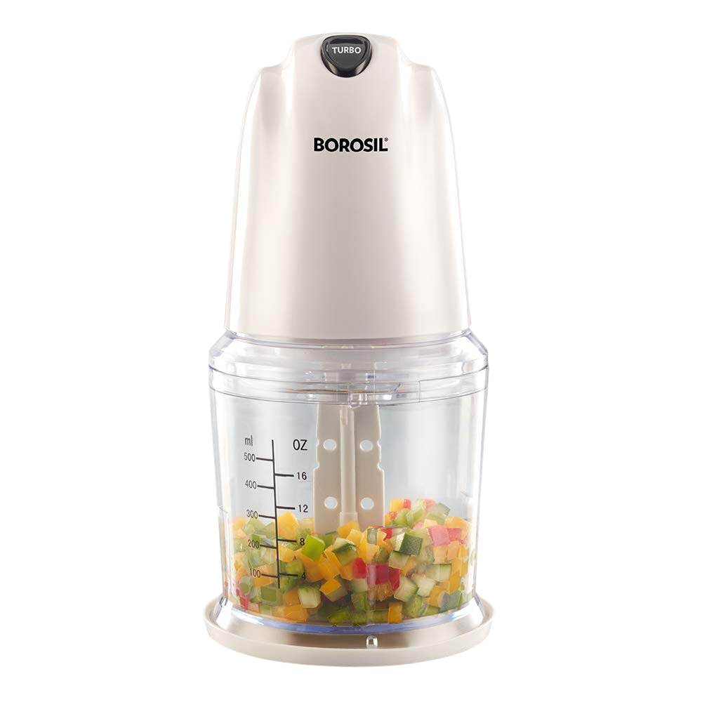 Borosil Chef Delite Electric Chopper for Kitchen, chop-n-store’ plastic bowl with lid, Vegetable Chopper, Cutter, Chop, Mince, Dice, Whisk, Blend - Premium Chopper from Borosil - Just Rs. 1650! Shop now at Surana Sons