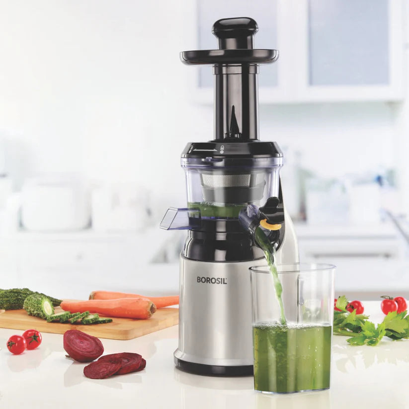 Borosil Health Pro 200-Watt Slow (Cold Press) Juicer, Black WB 13