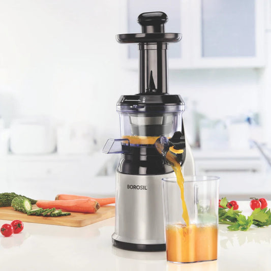 Borosil Health Pro 200-Watt Slow (Cold Press) Juicer, Black WB 13