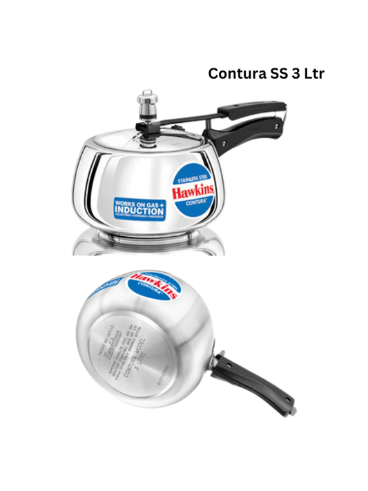 Hawkins Stainless Steel Contura Pressure Cooker, Inner Lid - Premium SS pressure cooker from Hawkins - Just Rs. 2205! Shop now at Surana Sons