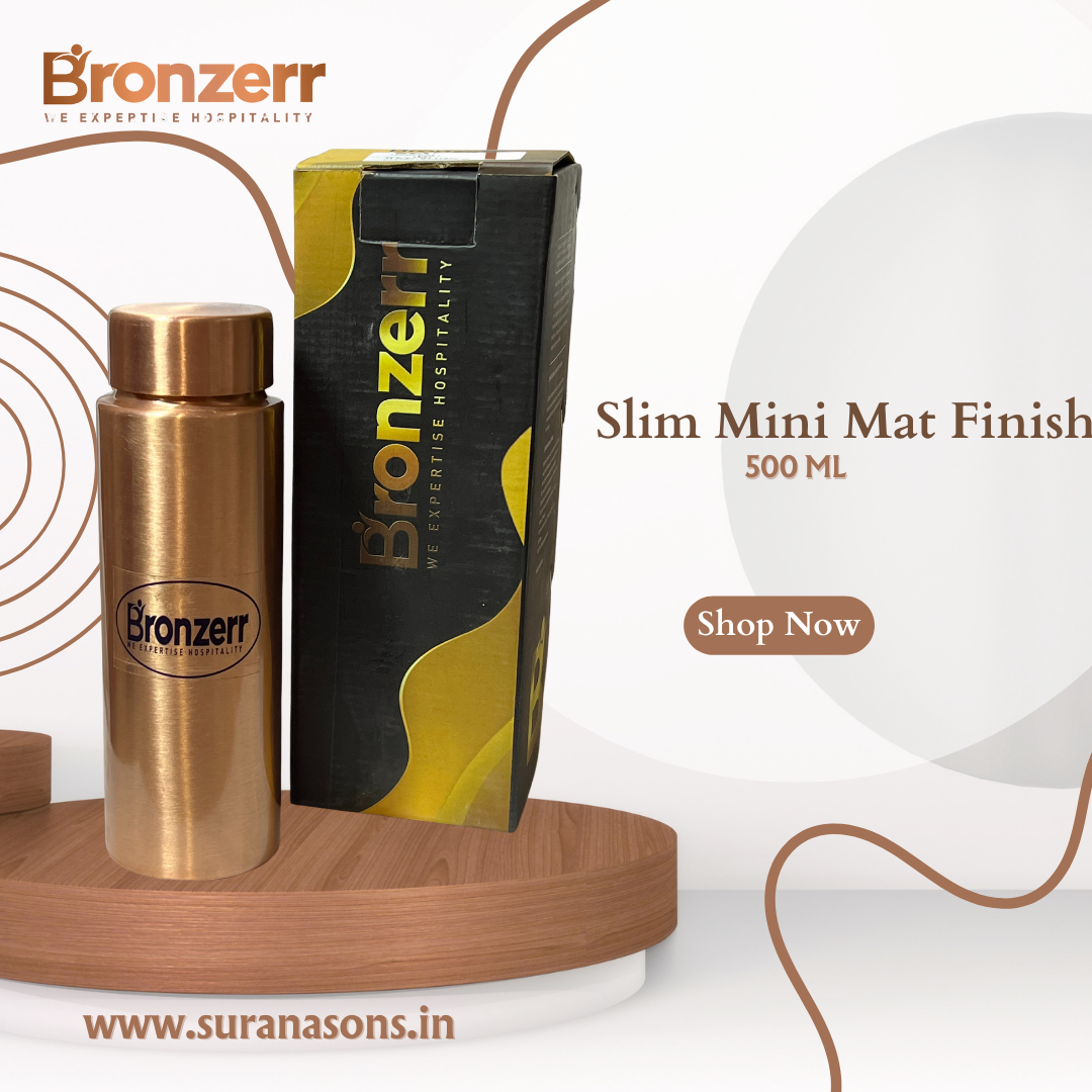 Bronzerr Copper Bottles | Pure Copper | Plain Or Color Electroplated Outside | Color Gift Box | Ideal Gift - Premium copper water bottles from Bronzerr - Just Rs. 780! Shop now at Surana Sons