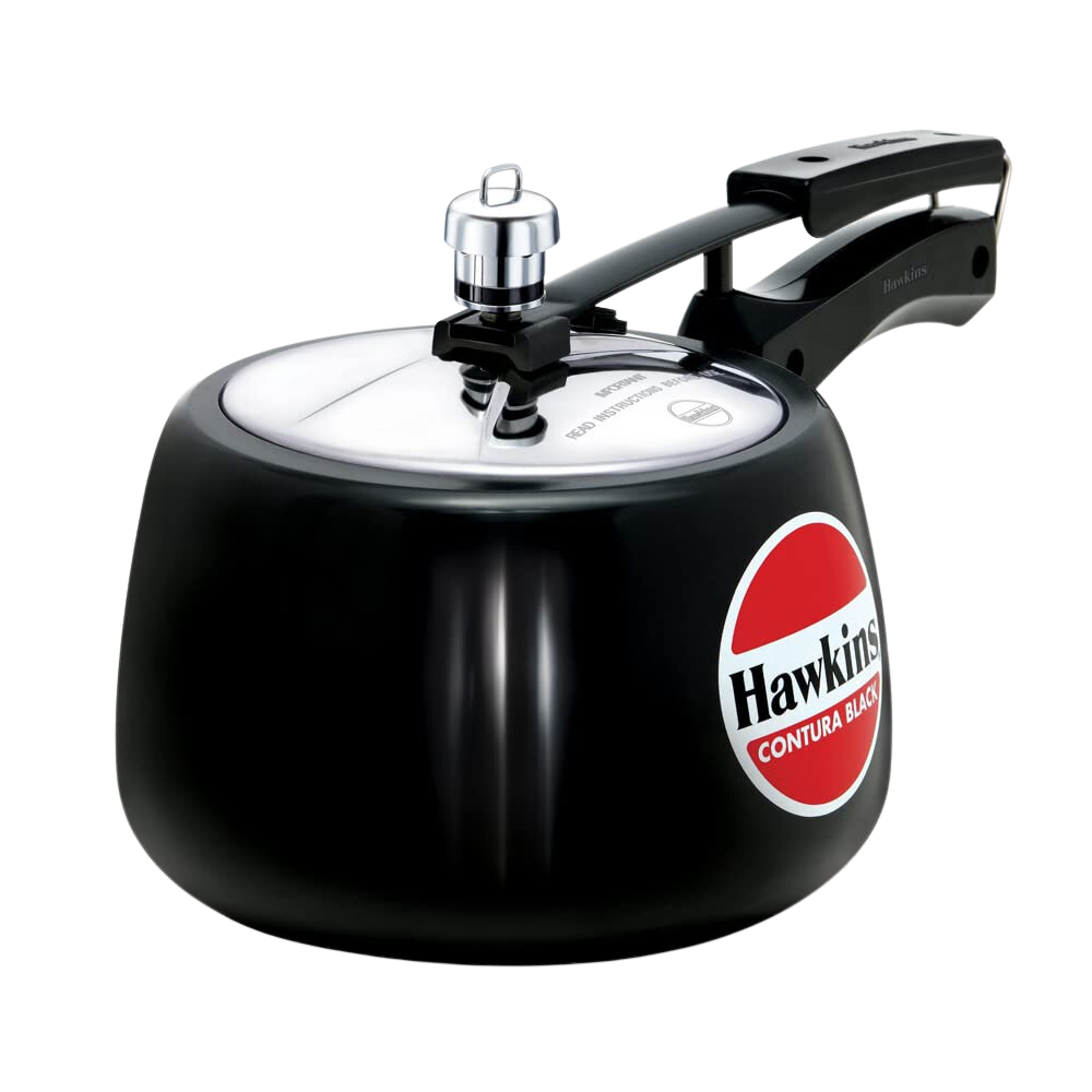 Futura Hawkins 3-Litre Hard Anodized Induction Compatible Pressure Cooker,  Small, Black